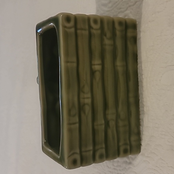 Elephant bamboo planter container green good luck ceramic - Picture 4 of 8